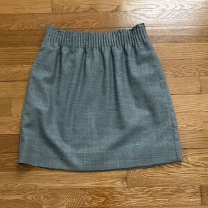 J. Crew Gray Wool Mini Skirt Size 0 Elastic Waist